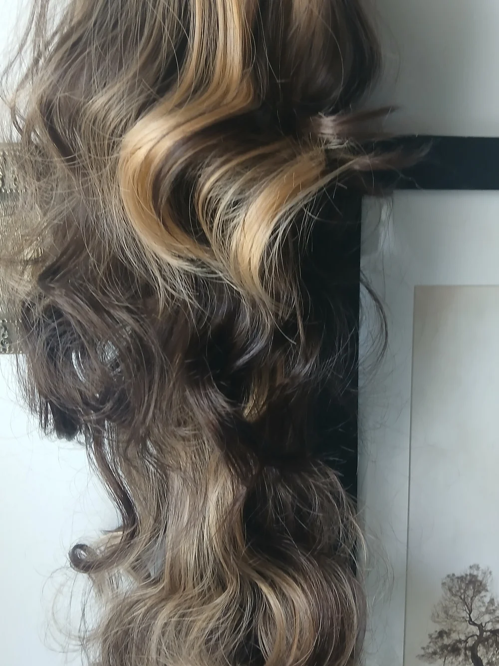 Long Wavy Brown and Blonde Blend Wig – Natural-Look Volume